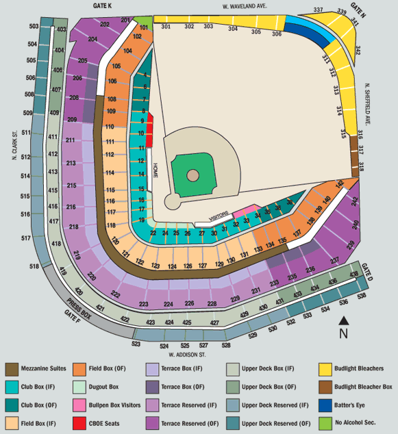Wrigley Field Seating Chart With Seat Numbers