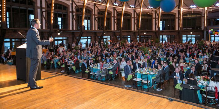 Cubs Executive Chairman Tom Ricketts welcomes guests to the sixth annual Bricks and Ivy Ball benefiting Cubs Charities.