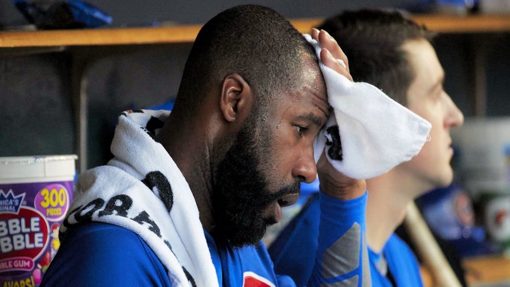 Jason Heyward was taken to a local hospital for evaluation after leaving Sunday's game. (Credit: Rick Osentoski-USA TODAY Sports)