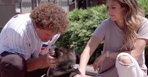 Chicago Cubs center fielder Albert Almora Jr. and his wife, Krystal, love their pet Shiba Inu, Luna.