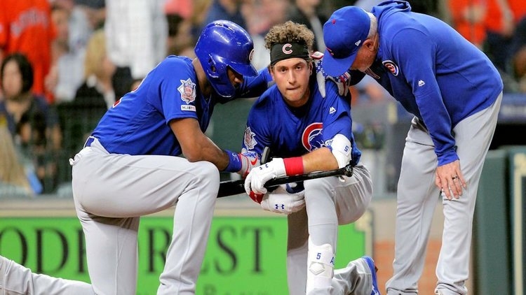 Albert Almora Jr. was devastated after hitting a foul ball that struck a young fan. (Credit: Erik Williams-USA TODAY Sports)