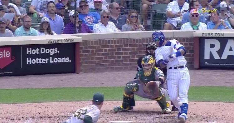 Javier Baez was briefly in serious pain after fouling a pitch into his shin guard, but the ailment could have been a lot worse.