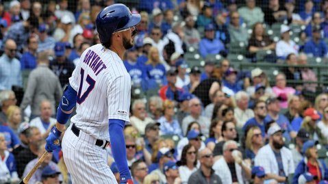 Kris Bryant hit one of two home runs tabbed by the Cubs in their series finale versus the Marlins. (Credit: Matt Marton-USA TODAY Sports)