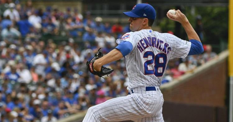 Chicago Cubs starting pitcher Kyle Hendricks did not receive much run support on Sunday afternoon. (Credit: Matt Marton-USA TODAY Sports)