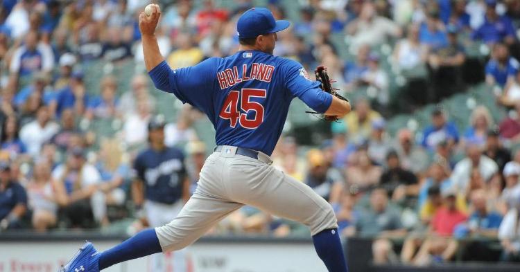 Former Cubs pitcher Derek Holland was ejected from a game while sitting in the stands. (Credit: Michael McLoone-USA TODAY Sports)