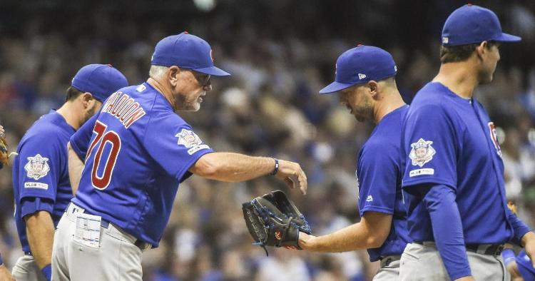The Chicago Cubs' bullpen endured a rough night against the Milwaukee Brewers at Miller Park. (Credit: Benny Sieu-USA TODAY Sports)