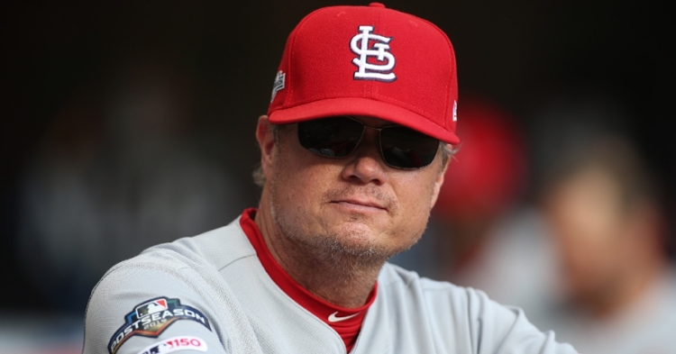 St. Louis Cardinals manager Mike Shildt was fired up after his team advanced to the NLCS. (Credit: Brett Davis-USA TODAY Sports)