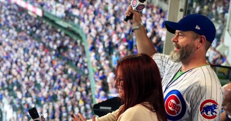 'Ron Swanson' sings during seventh-inning stretch at Cubs game | CubsHQ