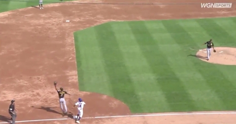 Pittsburgh Pirates reliever Michael Feliz airmailed a simple throw to third base on a botched appeal play.