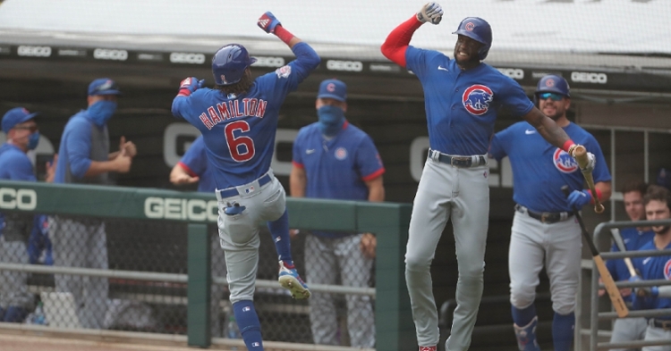 Center fielder Billy Hamilton became the first Cub to homer and steal home in the same game since 1967. (Credit: Dennis Wierzbicki-USA TODAY Sports)