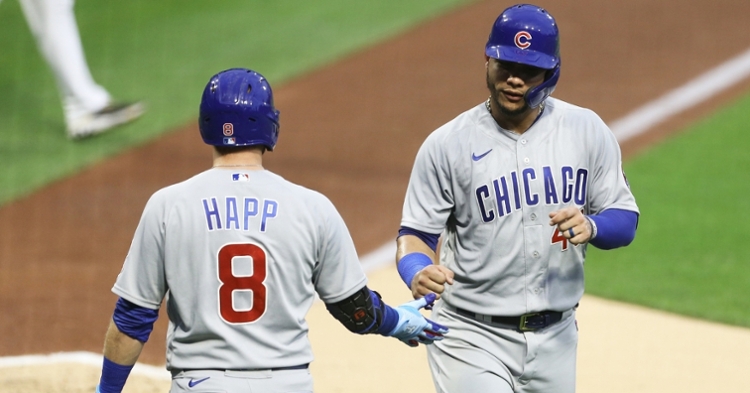 The Cubs overcame a Pirates comeback and a lengthy weather delay en route to winning in extras. (Credit: Charles LeClaire-USA TODAY Sports)