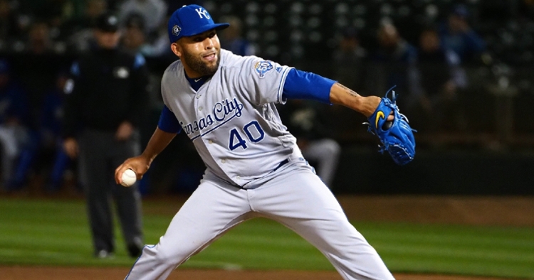 Former Royals reliever Kelvin Herrera never pitched in a game for the Cubs before being released. (Credit: Kelley L. Cox-USA TODAY Sports)