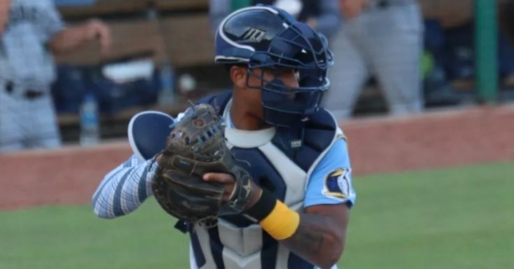 Aliendo is a solid catcher prospect (Photo via Larry Kave/MB)