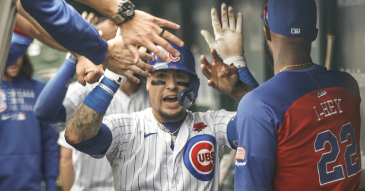 Baez hyped after his second homer (Kamil Krzaczynski - USA Today Sports)