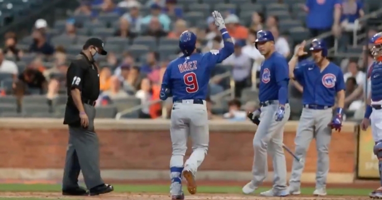 Driving a two-run bomb over the wall in right-center field, Javier Baez tabbed his 15th home run of the year.