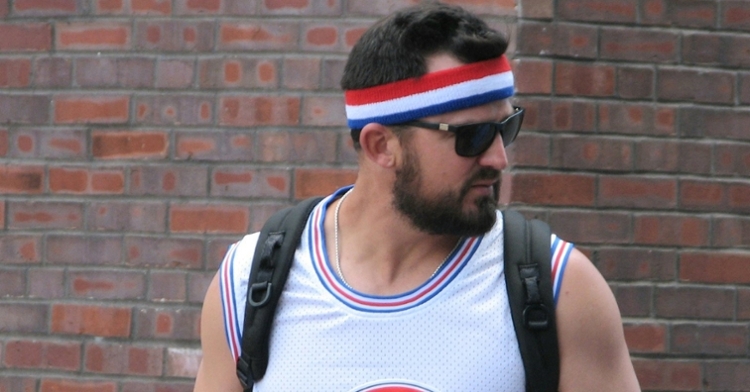 Rex Brothers went all out with his "Space Jam" attire, which even included a retro headband. (Credit: @sambernero on Twitter)