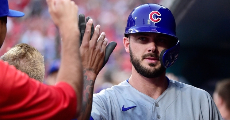 Prior to being removed, Kris Bryant scored the Cubs' only run of Tuesday's game. (Credit: Jeff Curry-USA TODAY Sports)