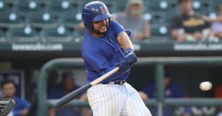 Castillo had three hits in the win on Tuesday (Photo via Iowa Cubs)