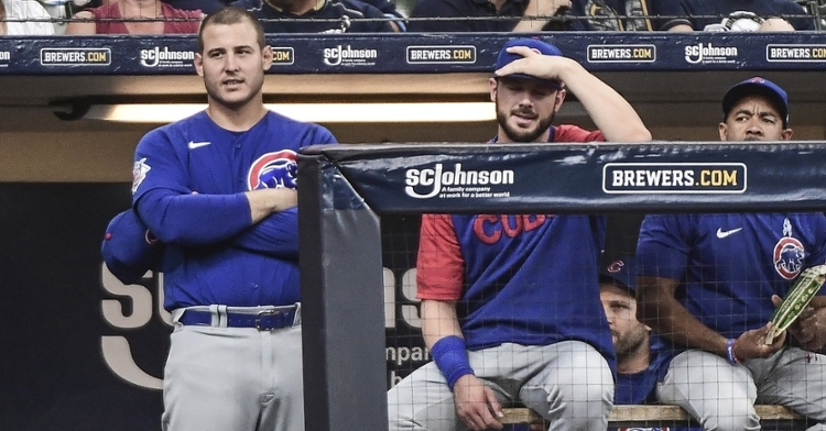Rizzo and Bryant watch the Cubs lose again to the Brewers (Benny Sieu - USA Today Sports)