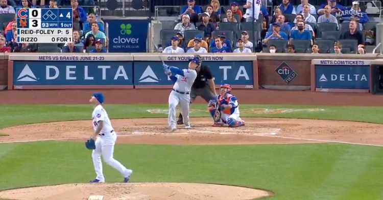 Anthony Rizzo got underneath a fastball and belted it into the upper deck at Citi Field.