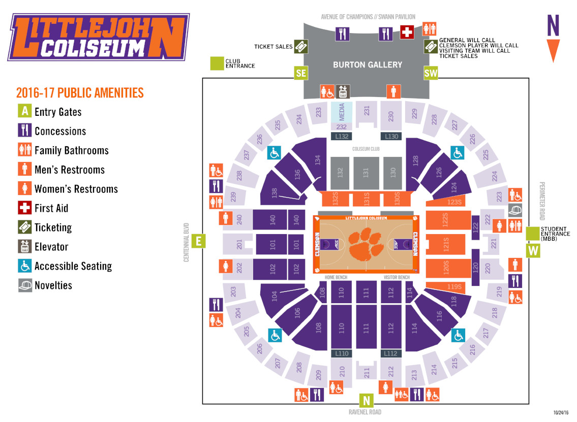 Clemson Littlejohn Coliseum Seating Chart