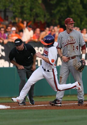 Wilson Boyd heads for home in Clemson Super Regional action on Saturday. (Photos: fotoman)