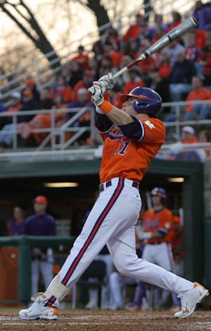 Kyle Parker hit a mammoth 3-run homer for the Tigers in the 7th. (Photos: fotoman)