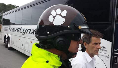 Miami-Dade police escorts showing their support for Clemson
