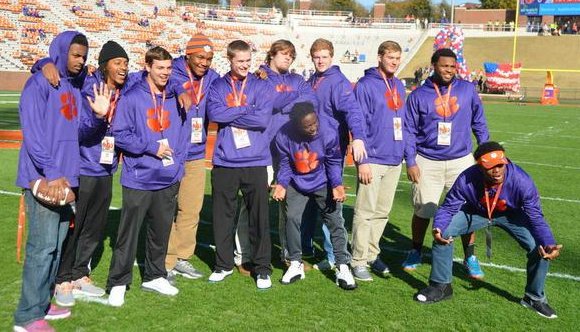 Some of Clemson's midyear football signees at a recent Clemson game