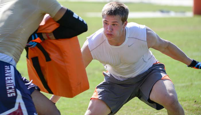 LB commit Chad Smith at the 2014 Dabo Swinney football camp.