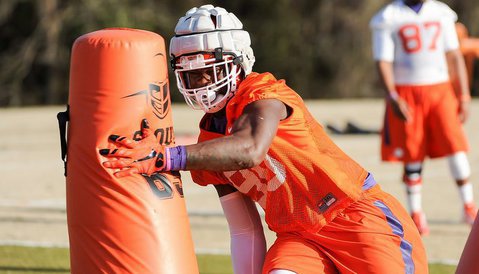 Defensive ends coach Marion Hobby will have to rely even more on Shaq Lawson this season