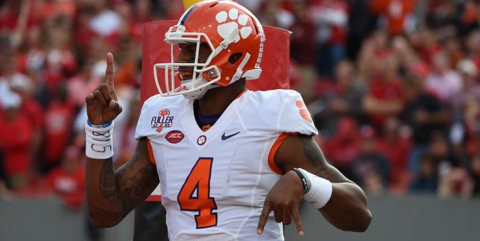 Watson threw for 383 yards and five touchdowns and ran for another score
