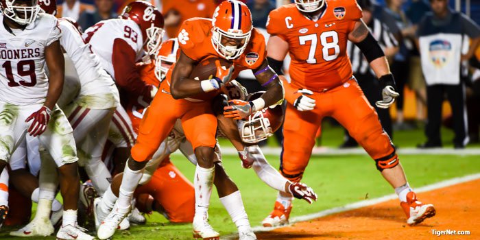 Gallman had 26 rushes for 156 yards and 2 touchdowns in the Orange Bowl.