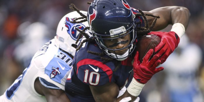 Hopkins had eight catches for 94 yards and a touchdown against Tennessee. <span style=