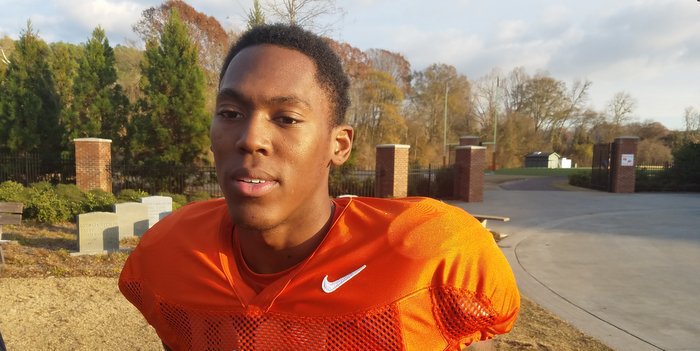 Gallman talks to the media following Tuesday's practice
