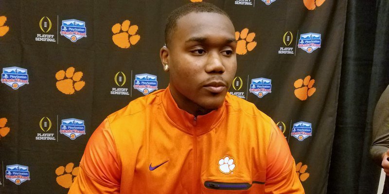 Jadar Johnson talks to the media Tuesday