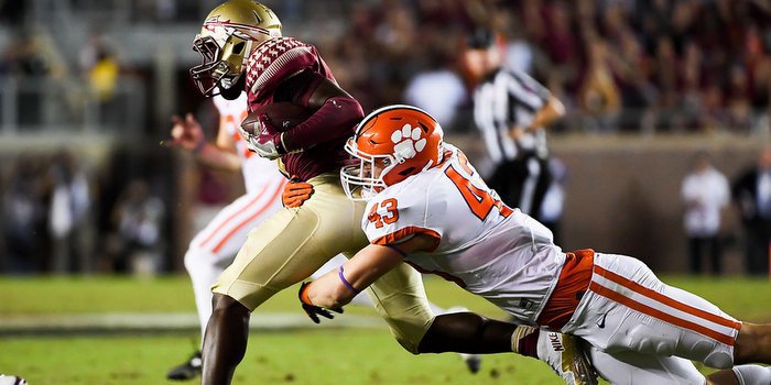 Smith makes a tackle against FSU last Saturday