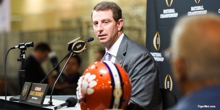 Swinney's new contract places him second in the ACC