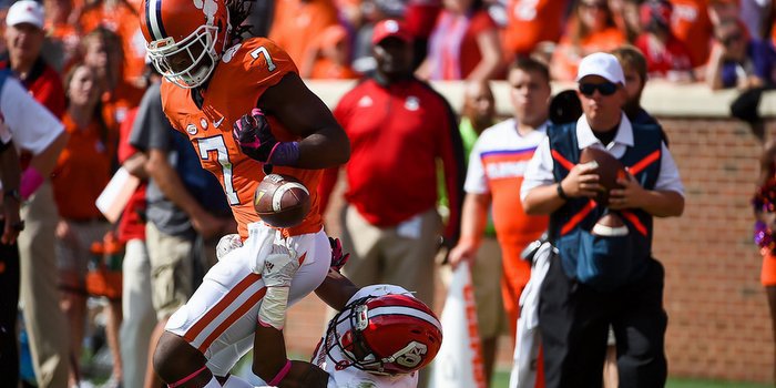 Mike Williams fumbles against North Carolina St.