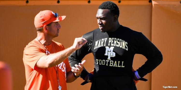 Herring talks with Clemson head coach Dabo Swinney in June