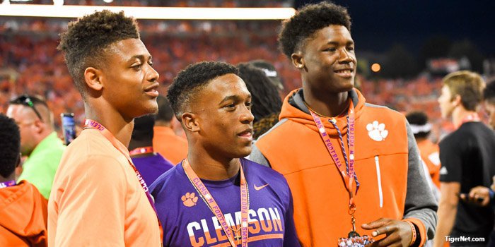 Rodgers (middle) will enroll in June, along with A.J. Terrell (left) and Tee Higgins (right)
