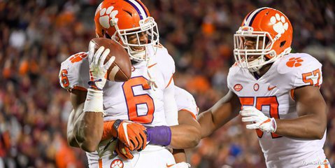 Linebacker Dorian O'Daniel after his interception return for a touchdown