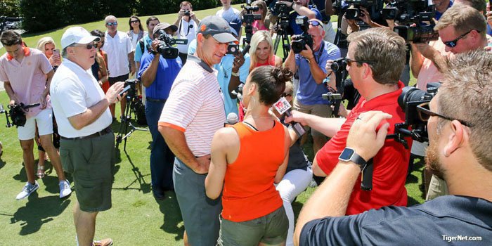 Swinney talks to the media Tuesday