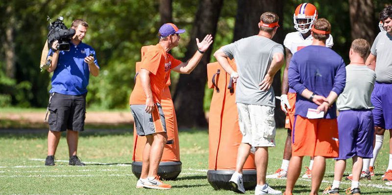 Swinney has the team practicing in Jervey Meadows this week