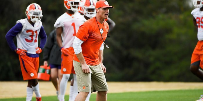 Venables coaching during an early practice