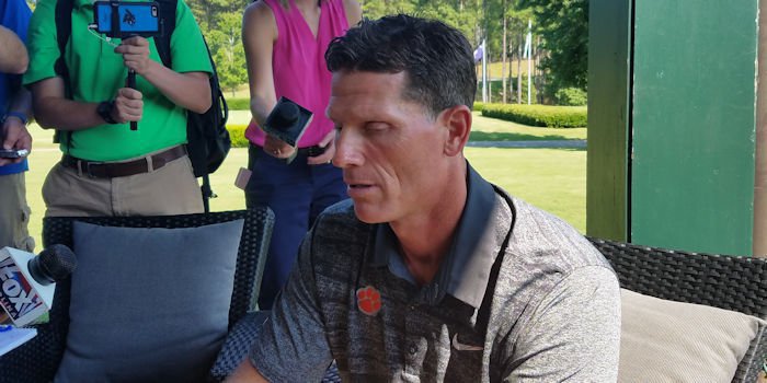 Clemson DC Brent Venables talks 2017 Clemson defense on Tuesday.