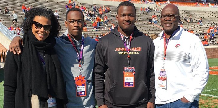 Hinton visited Clemson with his family in early March 