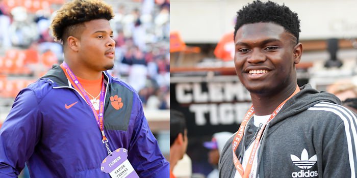 Xavier Thomas (L) told Zion Williamson (R) to come to Clemson and make history