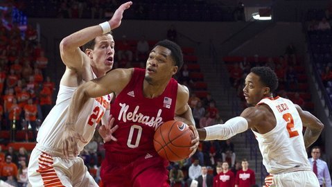 Nebraska edged Clemson by two Monday night at Littlejohn Coliseum (Photo by Josh Kelly, USAT)