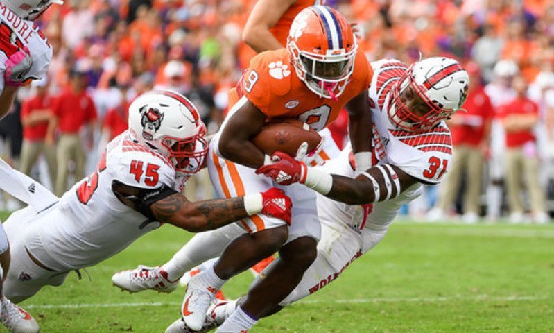 Travis Etienne has scored three rushing touchdowns in each of the last three games, to move to the top of college football.